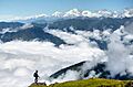 A trekker enjoying the beauty of Langtang, Nepal