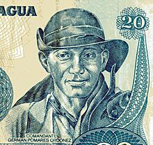 Ausschnitt 20 Córdoba Banknote Nicaragua 1985 Comandante Germán Pomares Ordonez.jpg