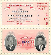 Archivo:Eisenhower Inauguration ticket