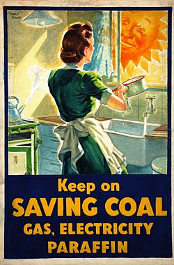 Archivo:INF3-179 Fuel Economy Keep on saving coal... (housewife at kitchen sink) Artist Marc Stone
