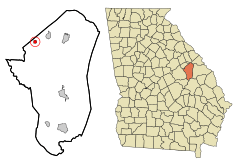 Jefferson County Georgia Incorporated and Unincorporated areas Avera Highlighted.svg