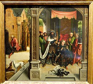 Archivo:Knighting of St Martin by the Emperor Constantine, Bernard van Orley, Flemish, c. 1514 - Nelson-Atkins Museum of Art - DSC08436