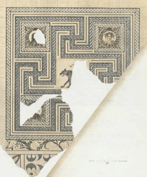Archivo:Litografía del mosaico de Carabanchel, Antonio Bravo, 1861