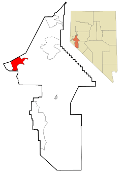 Lyon County Nevada Incorporated and Unincorporated areas Dayton Highlighted.svg