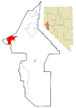 Lyon County Nevada Incorporated and Unincorporated areas Dayton Highlighted