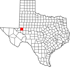 Map of Texas highlighting Ector County.svg