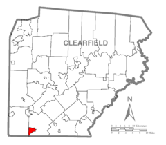 Map of Westover, Clearfield County, Pennsylvania Highlighted.png