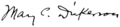 Mary Cynthia Dickerson signature 18 March 1916