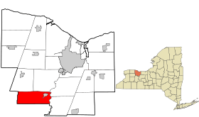 Monroe County New York incorporated and unincorporated areas Wheatland highlighted.svg