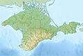 Relief map of Crimea in Russia