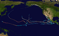 Retired Pacific hurricane tracks
