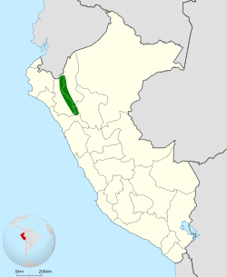 Distribución geográfica del pijuí de Chinchipe.