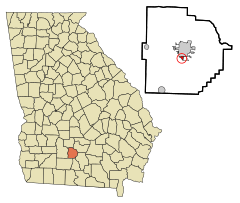 Tift County Georgia Incorporated and Unincorporated areas Phillipsburg Highlighted.svg