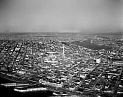 Aerial view of Century 21 Exposition grounds and environs, 1962.jpg