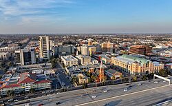 Aerial view of Stockton, California skyline.jpg