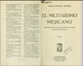 El militarismo mejicano. Portadilla