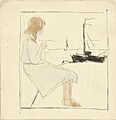 Girl Knitting in the Harbor by Theo van Doesburg Centraal Museum AB4453