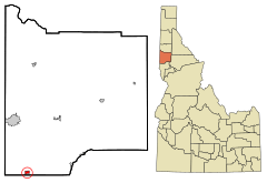 Latah County Idaho Incorporated and Unincorporated areas Genesee Highlighted.svg
