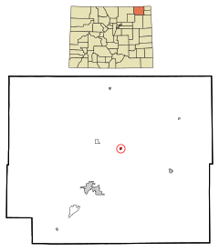 Logan County Colorado Incorporated and Unincorporated areas Iliff Highlighted.svg