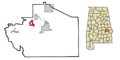 Macon County Alabama Incorporated and Unincorporated areas Franklin Highlighted