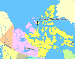 Archivo:Map indicating Viscount Melville Sound, Nunavut, Canada