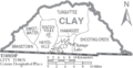 Map of Clay County North Carolina With Municipal and Township Labels