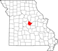 Map of Missouri highlighting Cole County