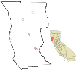 Mendocino County California Incorporated and Unincorporated areas Talmage Highlighted.svg