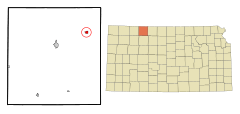 Norton County Kansas Incorporated and Unincorporated areas Almena Highlighted.svg