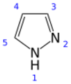 Pyrazole 2D numbered