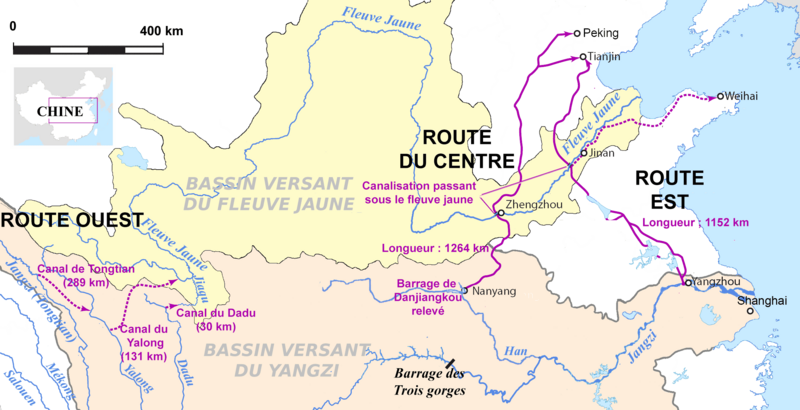 Routes-du-Transfert-d'eaux-sud-nord-de-la-Chine