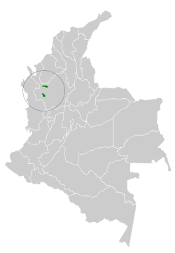 Distribución geográfica del churrín paramero.