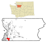 Snohomish County Washington Incorporated and Unincorporated areas North Creek Highlighted.svg