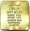 Stolperstein dedicado a la memoria de Carlos Greykey, nacido Carlos José o José Carlos Grey Molay