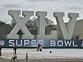 Super Bowl XLV marquee at Cowboys Stadium