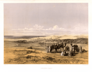 Archivo:Ansicht der Stadt Gaza 1850-1851, Lithographie von Charles William Meredith van de Velde (1818-1898)