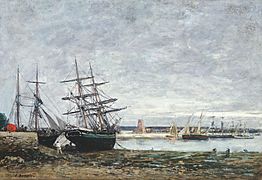 Camaret, marée basse dans la rade - Eugène Boudin
