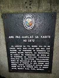 Archivo:Cavite Mutiny of 1872 historical marker in Cavite City