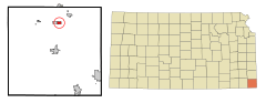 Cherokee County Kansas Incorporated and Unincorporated areas Scammon Highlighted.svg