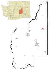 Grant County Washington Incorporated and Unincorporated areas Wilson Creek Highlighted.svg