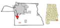 Houston County Alabama Incorporated and Unincorporated areas Rehobeth Highlighted