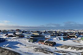 Ilulissat town and icebergs