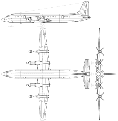Archivo:Ilyushin Il-18V 3-view