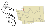 Island County Washington Incorporated and Unincorporated areas Langley Highlighted.svg