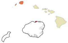Kauai County Hawaii Incorporated and Unincorporated areas Princeville Highlighted.svg