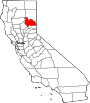 Mapa de California con la ubicación del condado de Plumas