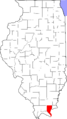 Map of Illinois highlighting Pope County