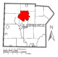 Map of Neshannock Township, Lawrence County, Pennsylvania Highlighted