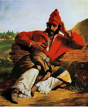 Archivo:Monvoisin, Raymond - Soldado de la guardia de Rosas -1842