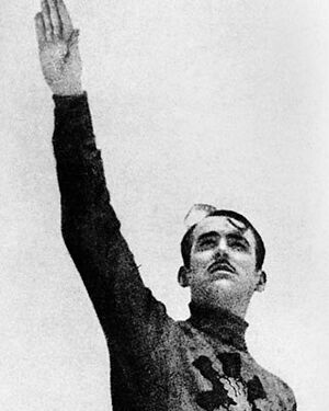 Archivo:Ramiro Ledesma saludo fascista (cropped)